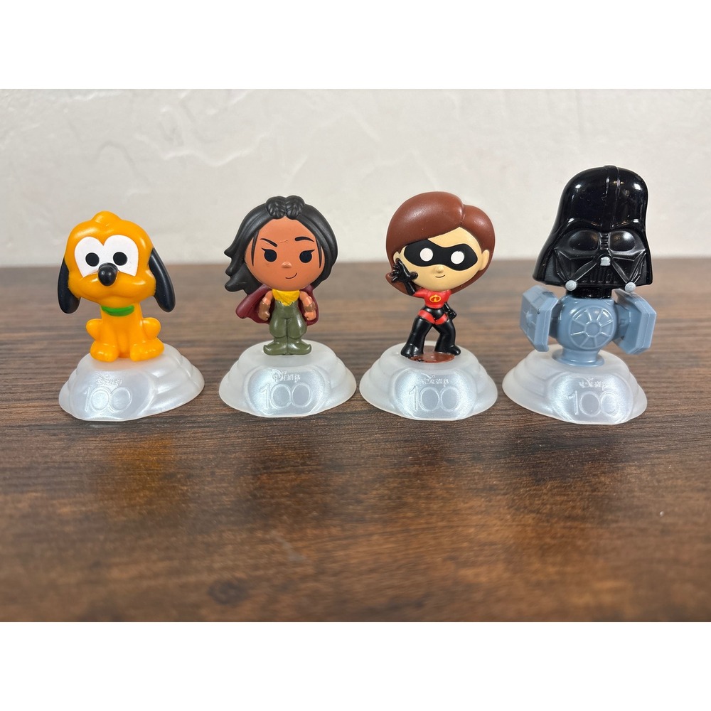 Disney 100 McDonald's Happy Meal Toy Lot Pluto Mulan Mrs Incredible Darth Vader